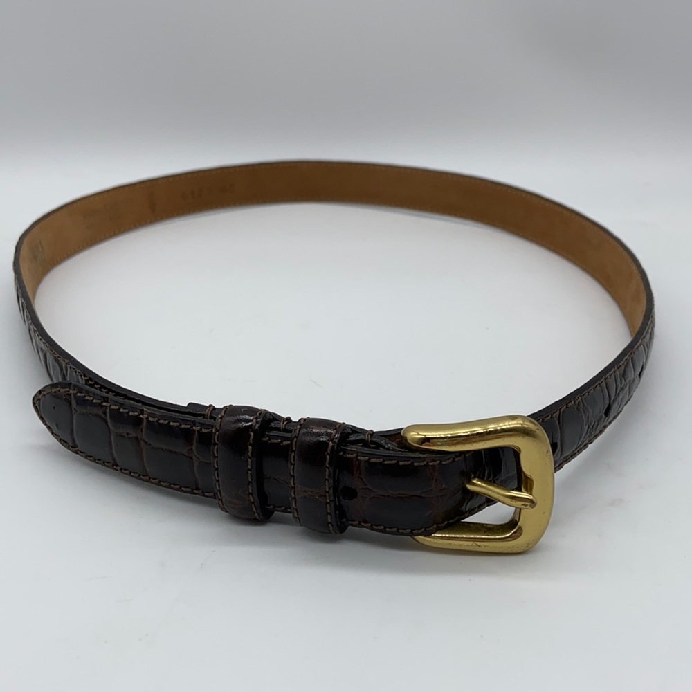 Norma Kamali Brown Italian Calfskin Leather Belt - Size Small